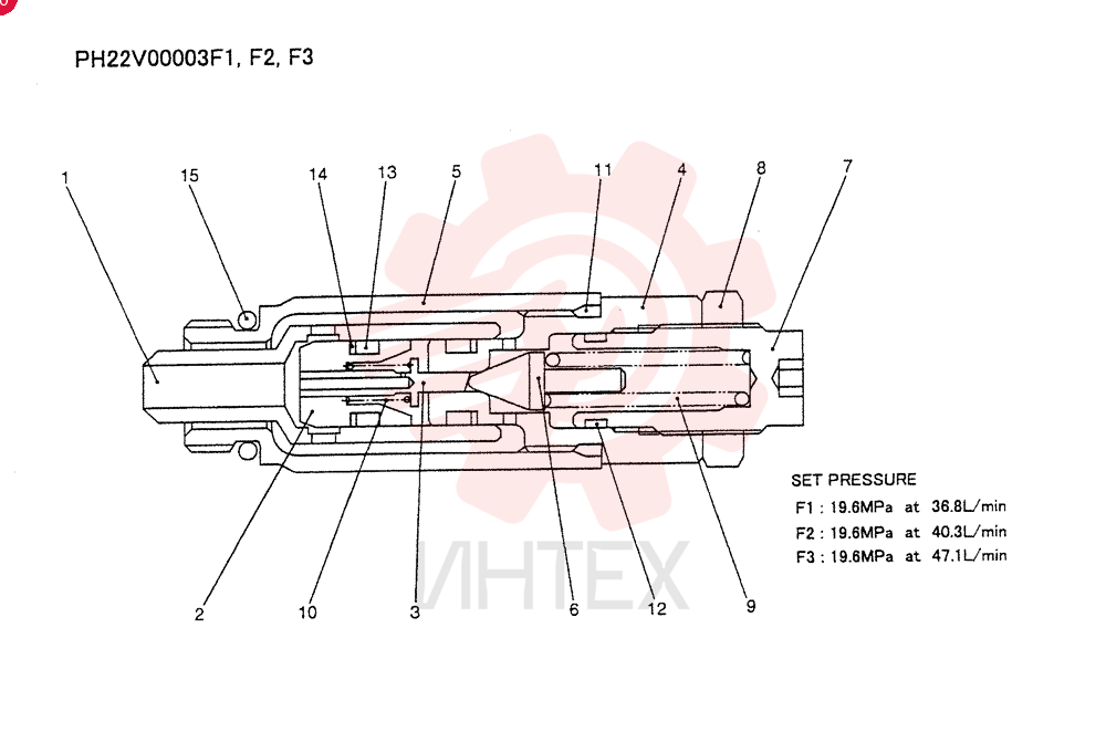 VALVE ASSY, RELIEF PH22V00003F1-F3