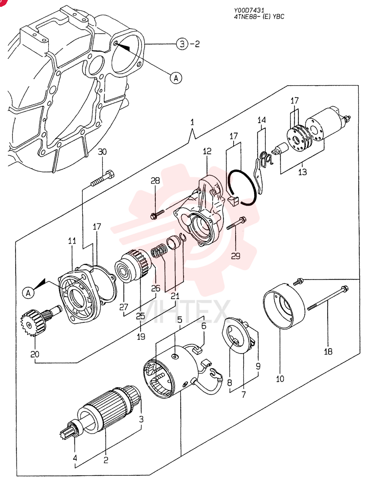 STARTING MOTOR (A) 4TNE88-YBC
