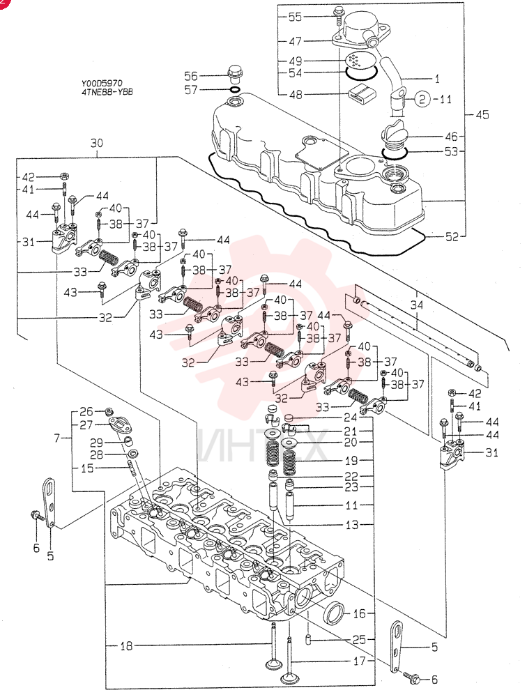 CYLINDER HEAD & BONNET 4TNE88-YBB