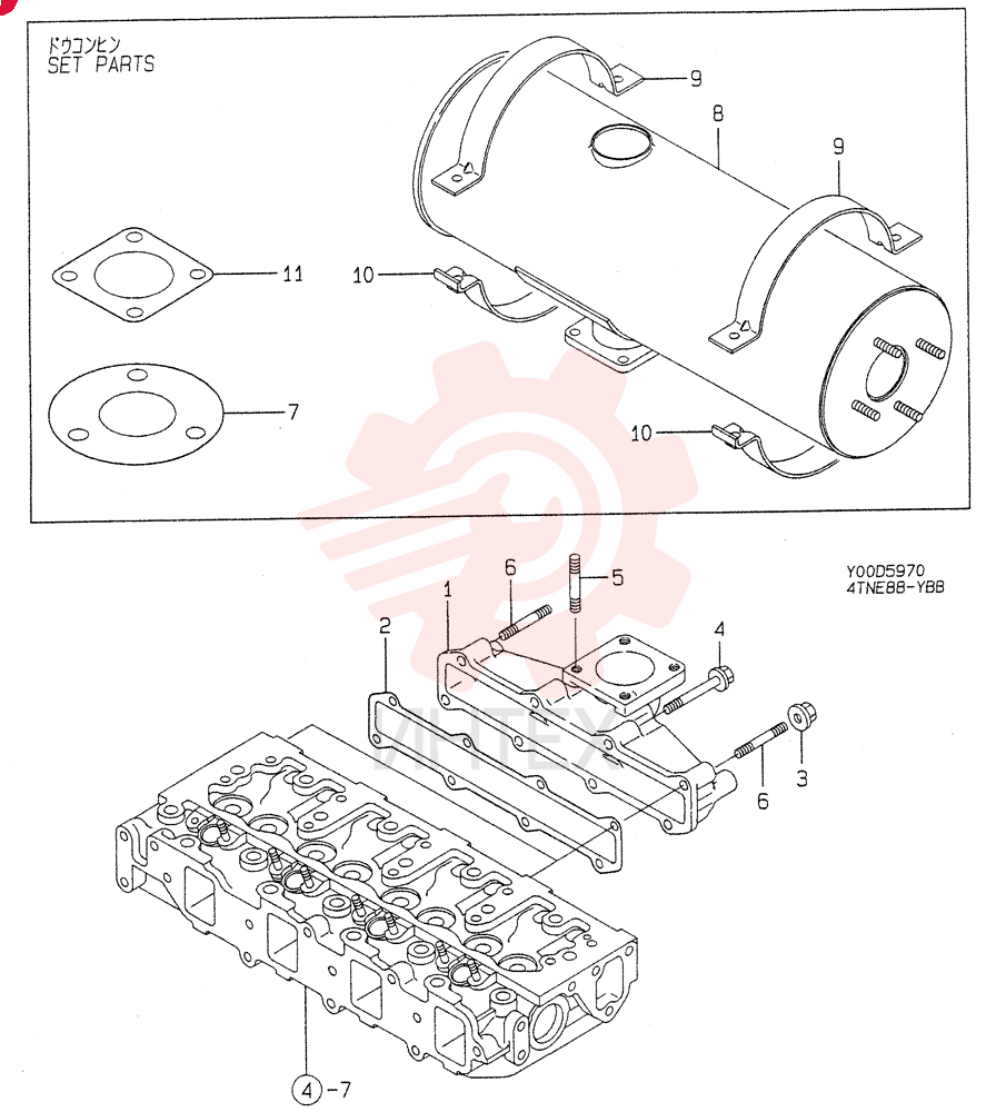 EXHAUST MANIFOLD & SILENCER 4TNE88-YBB