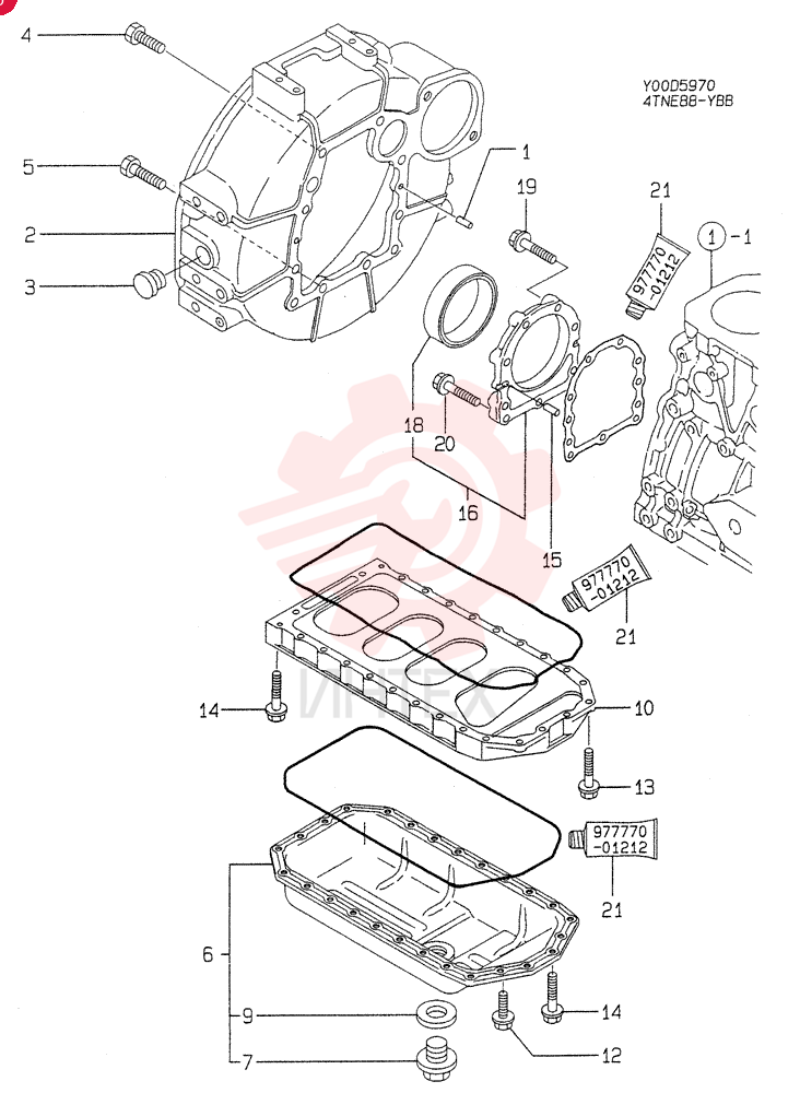 FLYWHEEL HOUSING & OIL SUMP 4TNE88-YBB