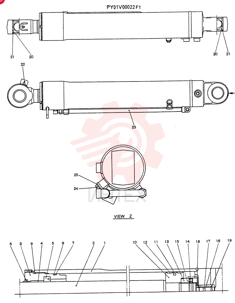 HYDRAULIC CYLINDER PY01V00022F1 (1)
