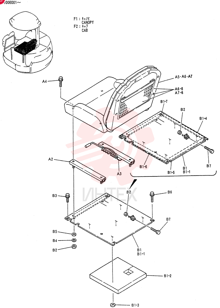 SEAT ASSY, Serial Range: PY006001-PY006634