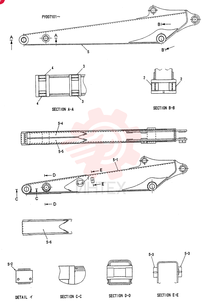 Схема (SK45SR) - COMPACT EXCAVATOR ASN PY06-01 (1/90-12/04) PY12B00041F2