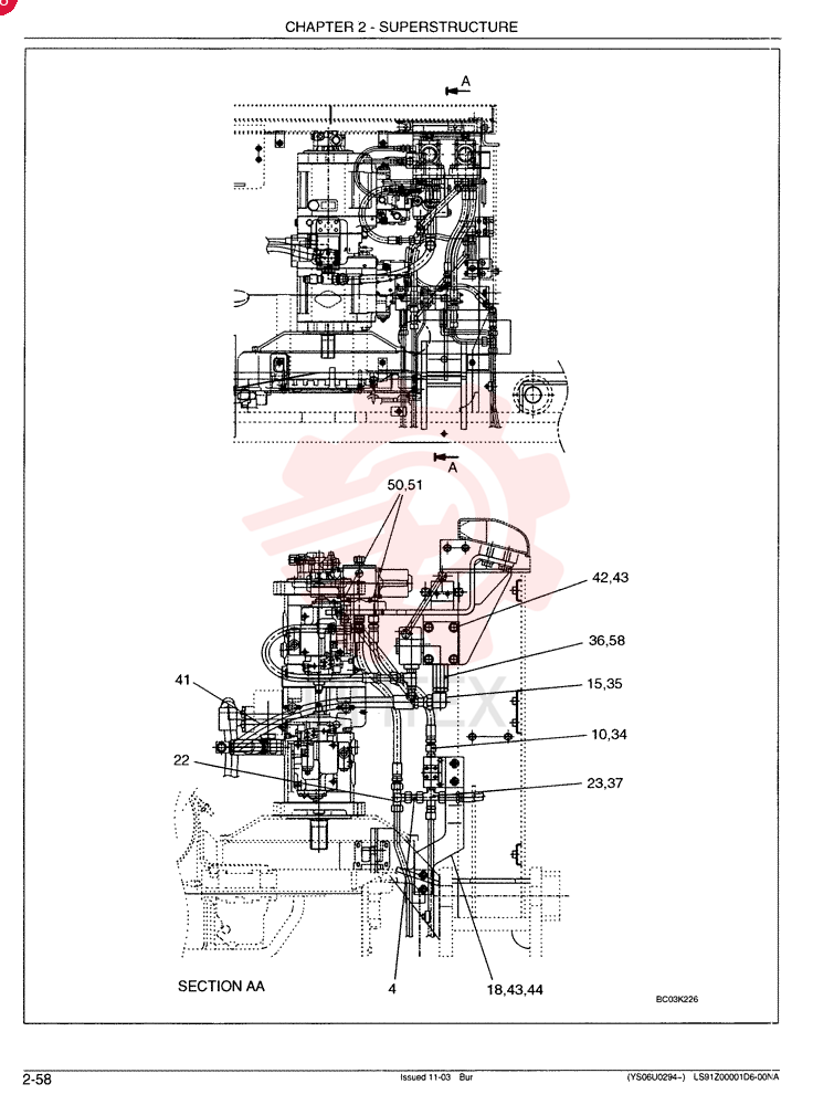 HYDRAULIC LINES, PUMP - Models With Counterweight Remover LS30H00005F2 (1)