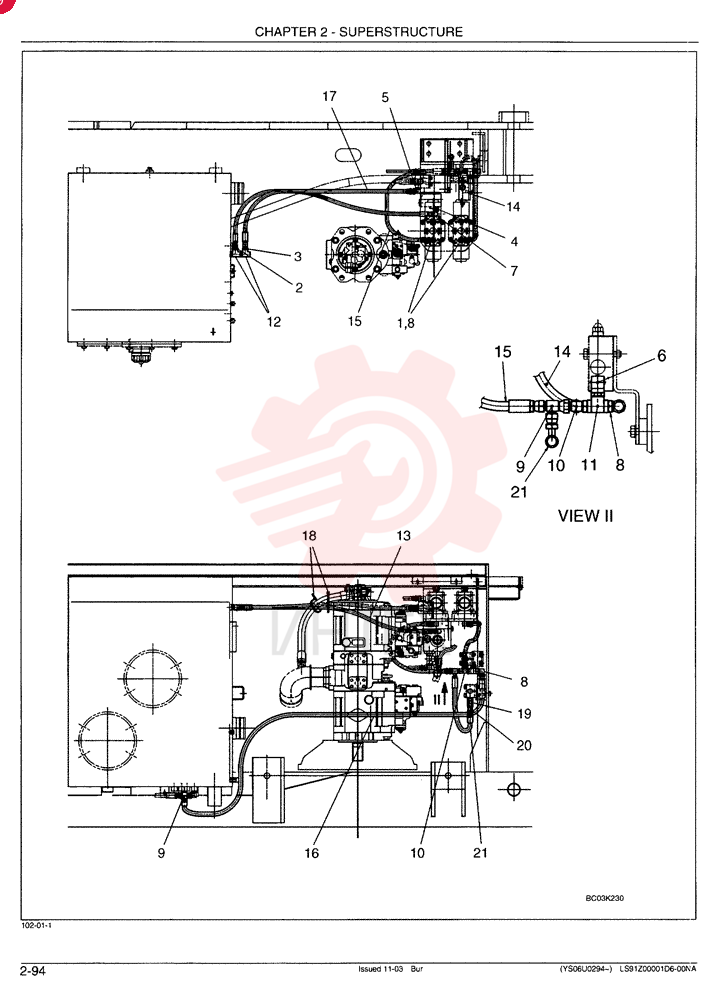 HYDRAULIC LINES, RETURN - With Counterweight Remover LS32H00004F1