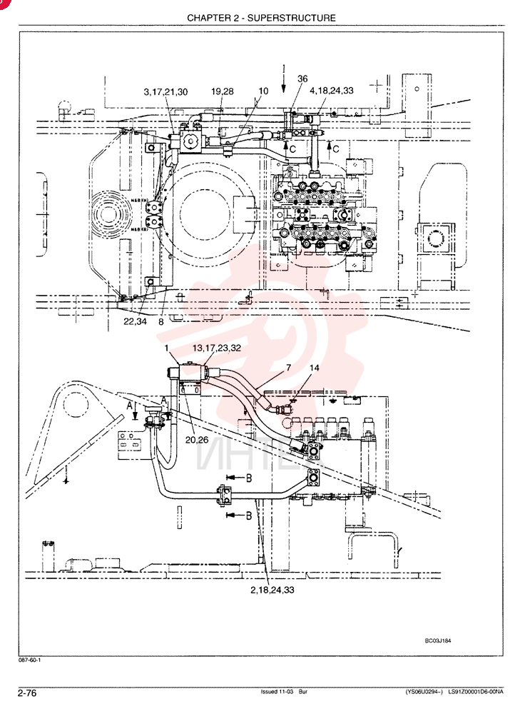 HYDRAULIC LINES, UPPER - Nibbler & Breaker LS03H00015F1 (1)
