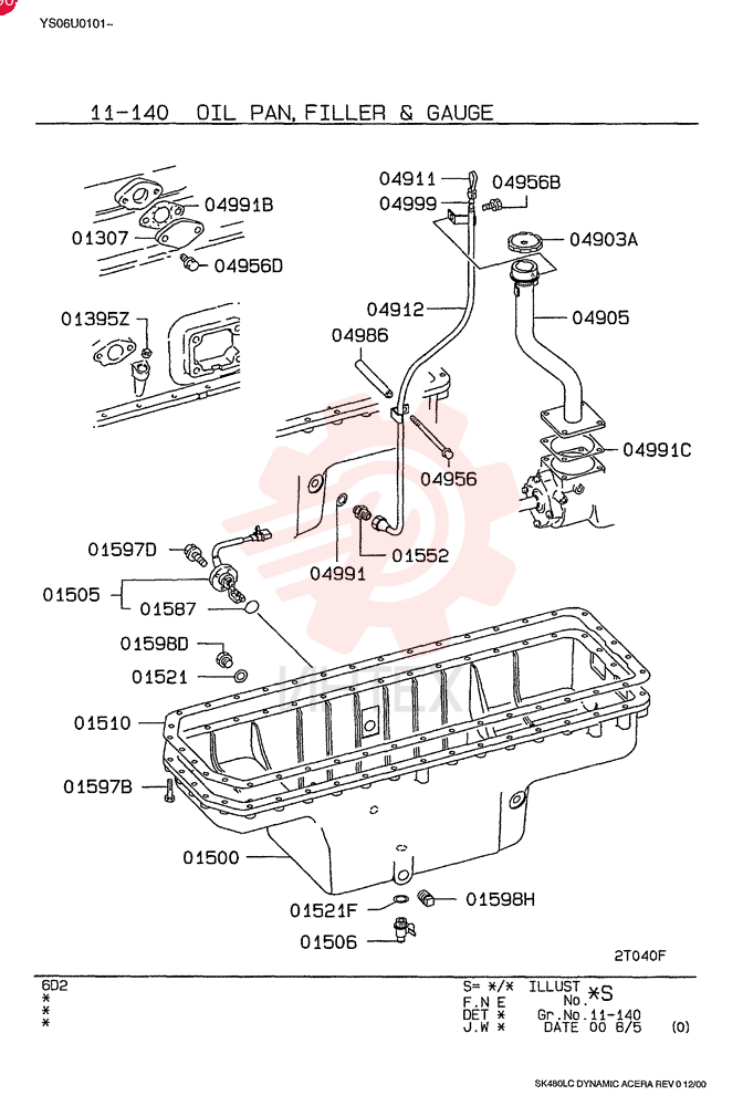 COVER, CYLINDER BLOCK, FROM-UP TO: 0007.1-, MODEL TYPE: ALL