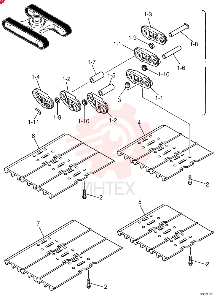600 mm (24 in) (Standard) Shoe Assembly