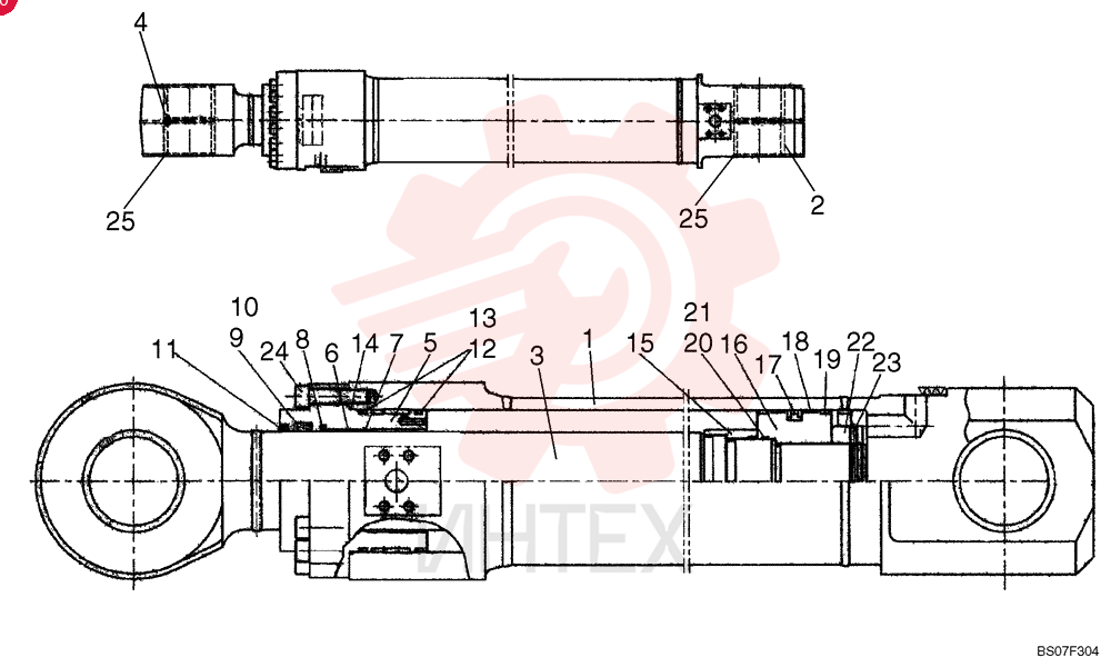 CYLINDER,Double Acting, 110mm Rod, 1410mm Stroke