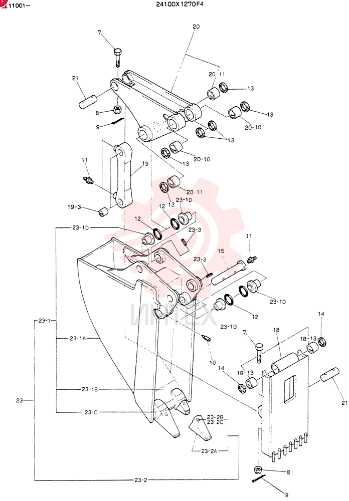 BUCKET ASSY, EJECTOR 24100X1270F4