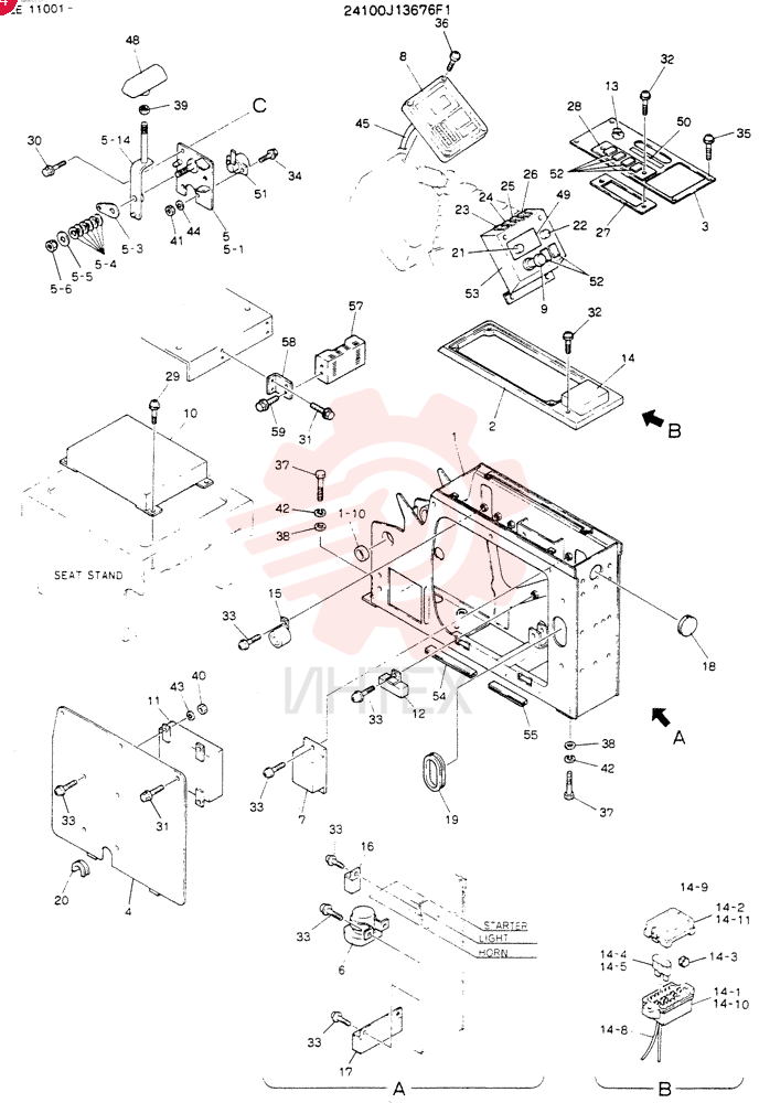PANEL ASSY,INST 24100J13676F1