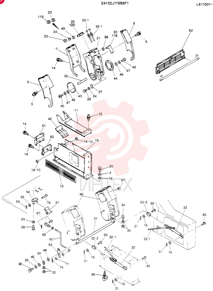 Схема (SK60) - EXCAVATOR ASN LE11001 (1/91-12/03) 24100J11989F1 (2)