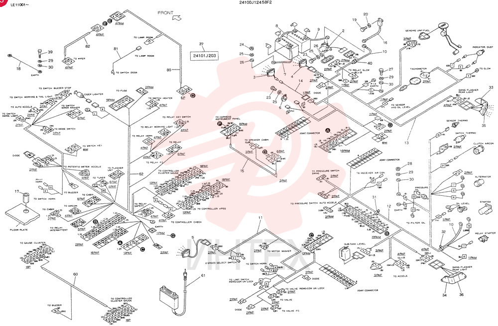 Схема (SK60) - EXCAVATOR ASN LE11001 (1/91-12/03) 24100J12458F2