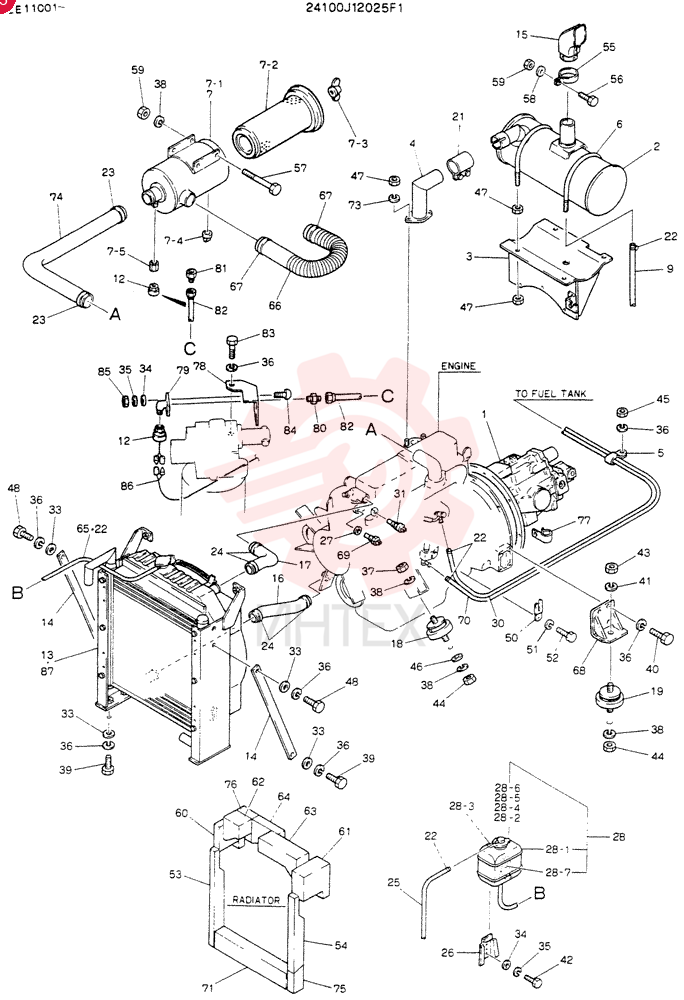 Схема (SK60) - EXCAVATOR ASN LE11001 (1/91-12/03) 24100J12025F1