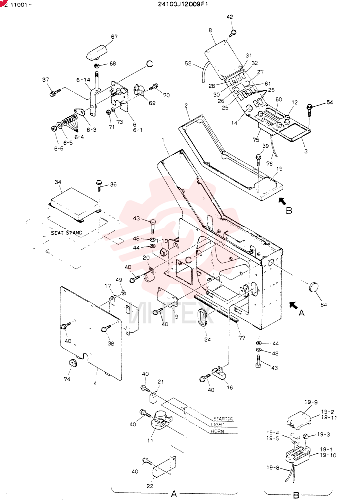 Схема (SK60) - EXCAVATOR ASN LE11001 (1/91-12/03) 24100J12009F1 (2)