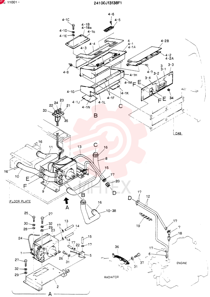 Схема (SK60) - EXCAVATOR ASN LE11001 (1/91-12/03) 24100J13138F1