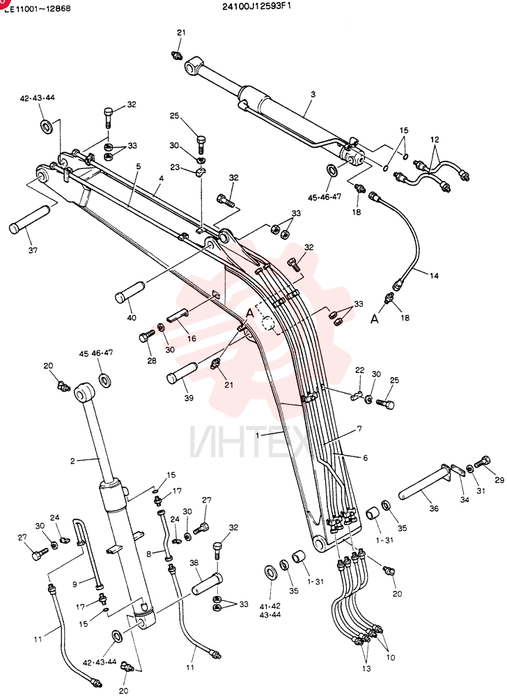 Схема (SK60) - EXCAVATOR ASN LE11001 (1/91-12/03) 24100J12593F1