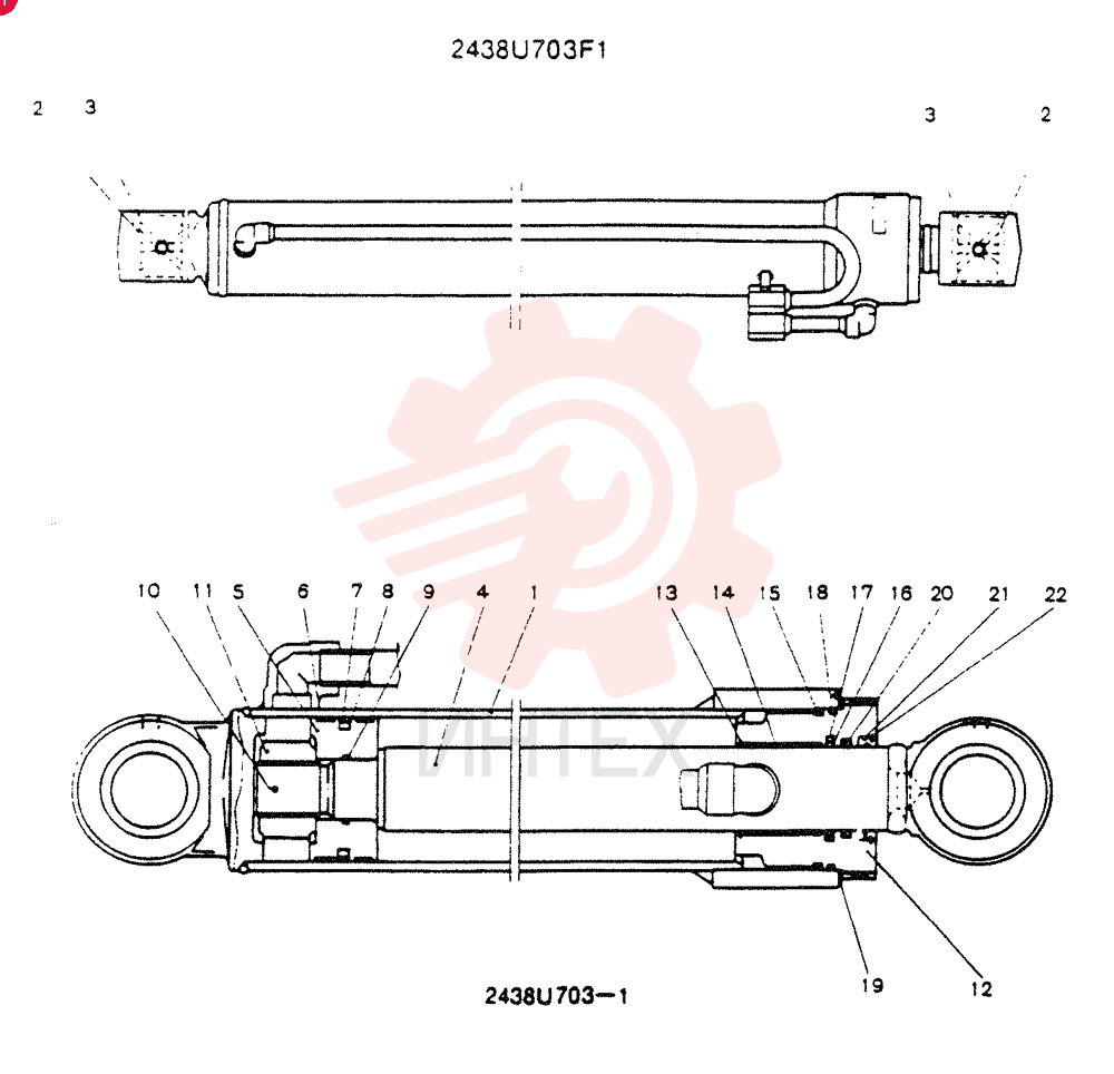 Схема (SK60) - EXCAVATOR ASN LE11001 (1/91-12/03) 2438U703F1