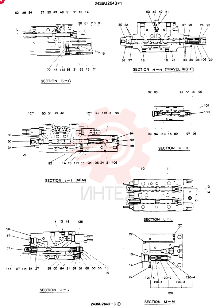 Схема (SK60) - EXCAVATOR ASN LE11001 (1/91-12/03) 2436U2643F1 (2)