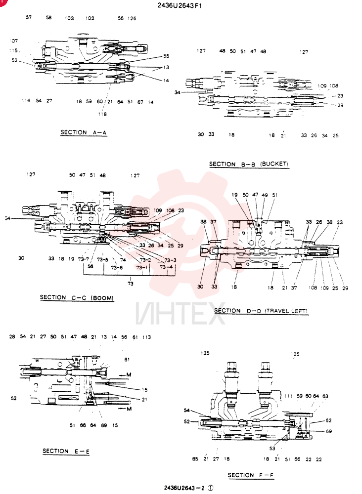 Схема (SK60) - EXCAVATOR ASN LE11001 (1/91-12/03) 2436U2643F1 (3)