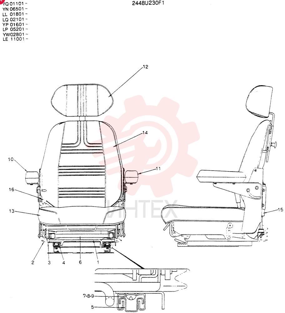 Схема (SK60) - EXCAVATOR ASN LE11001 (1/91-12/03) 2448U230F1