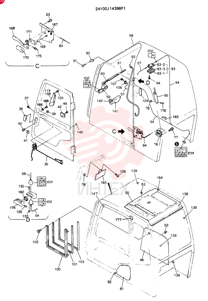 Схема (SK60) - MARK III EXCAVATOR BTW LE14101 - LE17595 (1/91-1/96) 24100J14396F1 (1)