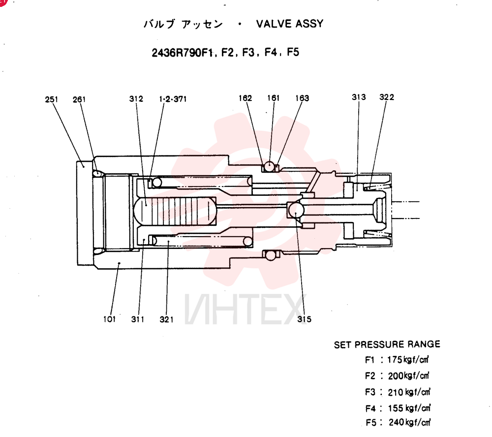 VALVE ASSY, Remarks: CONSISTS OF THE FOLLOWING PARTS 2436R790F1-F5