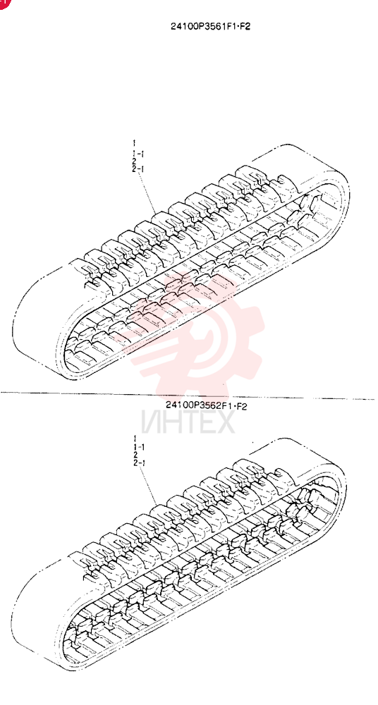 RUBBER, CRAWLER, APPLICABLE: LE14101-16960