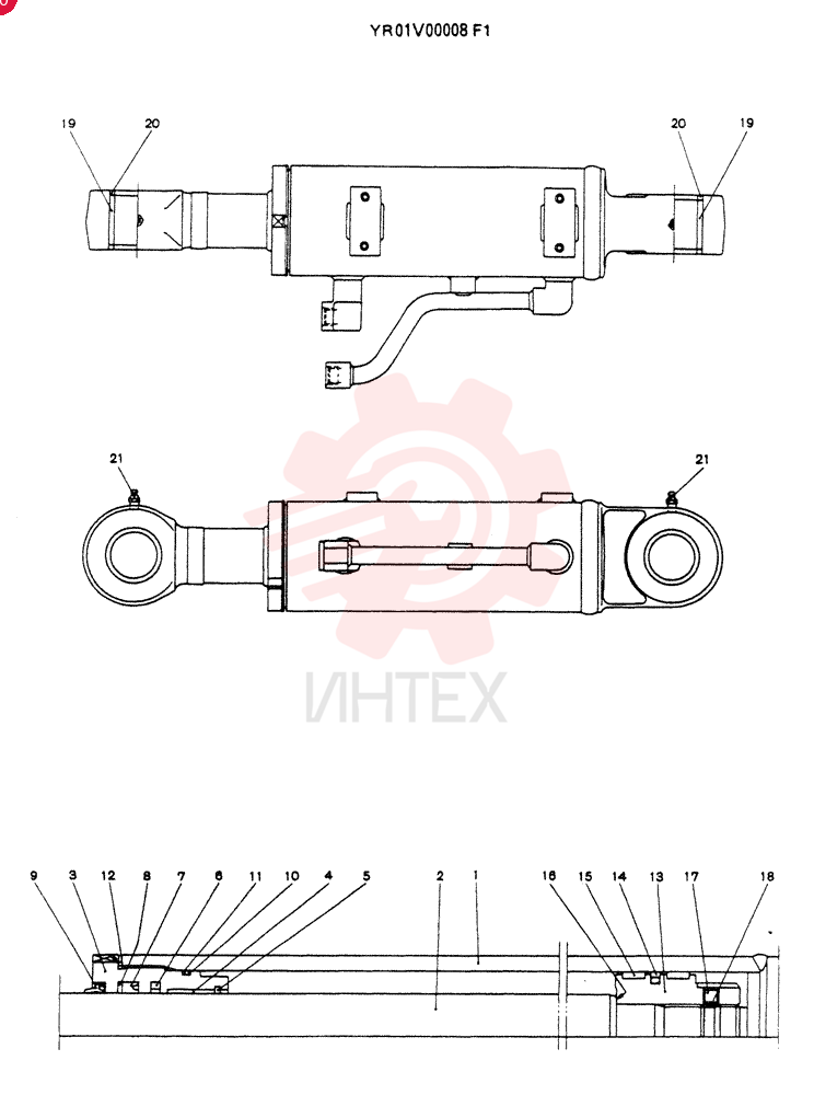 CYLINDER ASSY, DOZER (L.H) YR01V00008F1