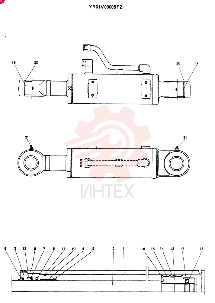 CYLINDER ASSY, DOZER (R H) YR01V00008F2