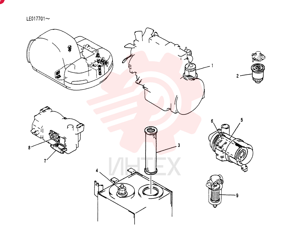 ELEMENTT KIT,OIL-FILTER B/G, Serial Range: LE017701-LE017856