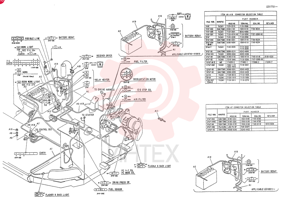 HARNESS ASSY. UPP, Serial Range: LE017701-LE018742 LE13E00003F1 (2)