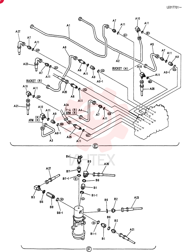 HYD LINES, UPP, Serial Range: LE017701-LE017874 LE03H00011F1 (2)