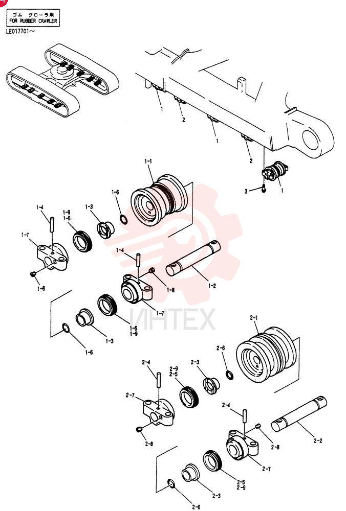 ROLLER ASSY.TRACK, Serial Range: LE017701-018838