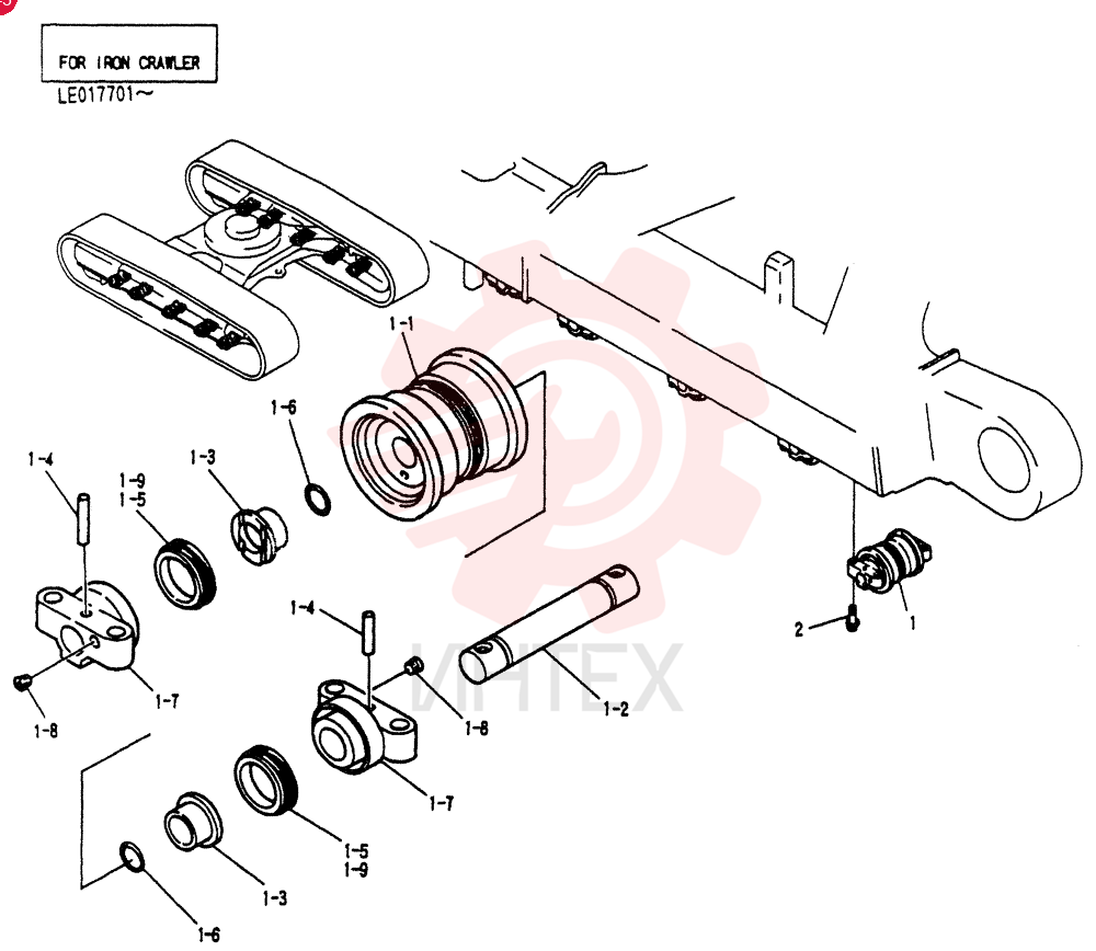 ROLLER ASSY. TRACK, Serial Range: LE017701-018838