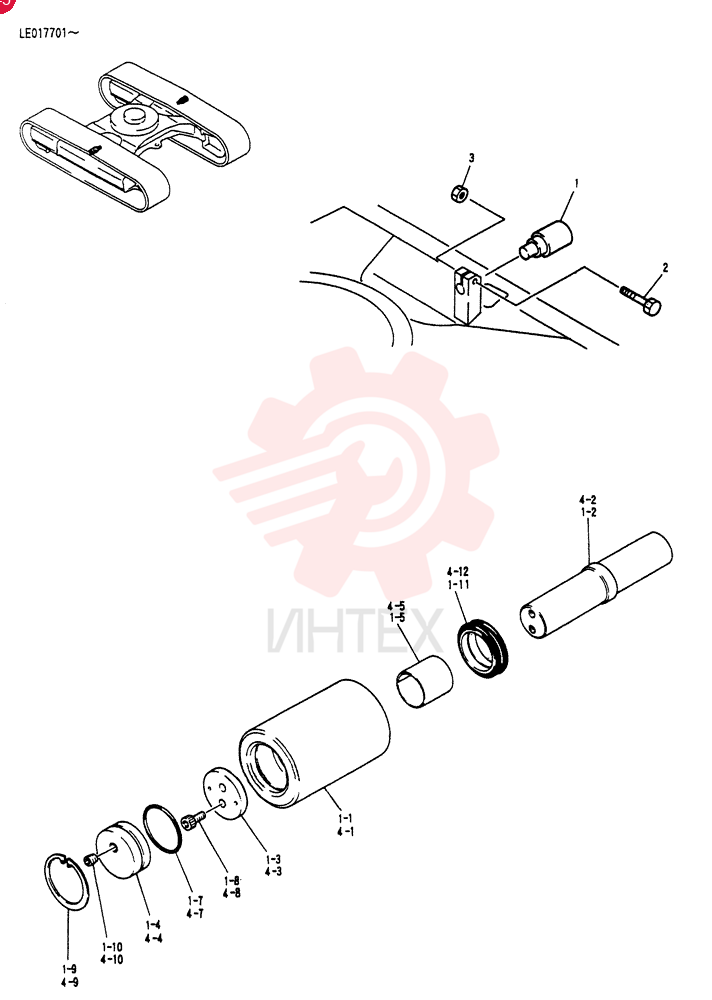 ROLLER ASSY, UPP   LE017701, Serial Range: -017874