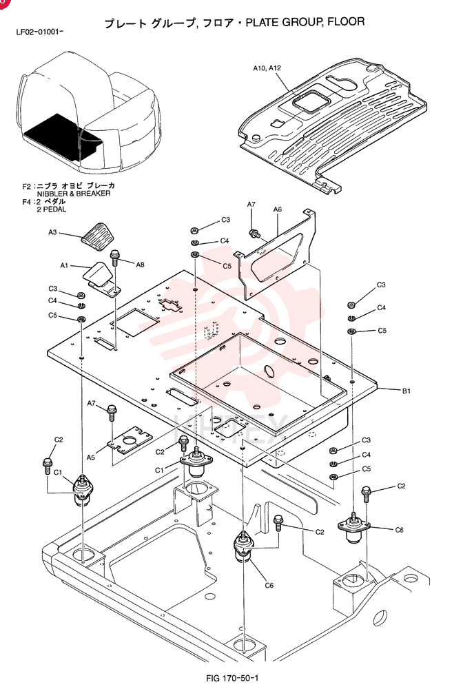 PLATE GROUP, FLOOR (NIBBLER & BREAKER) YT03M00027F2