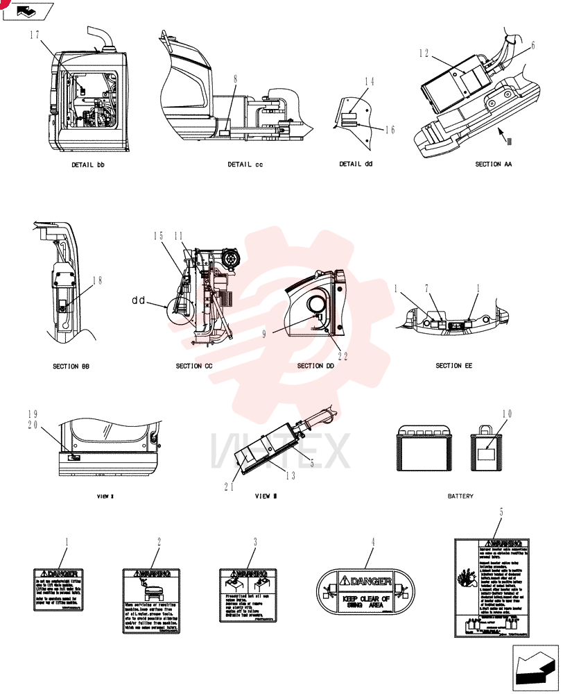 DANGER DECAL YN20T01221P1