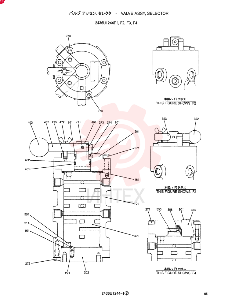 VALVE ASSY, SELECTOR, APPLICABLE: F2, APPLICABLE: F3, APPLICABLE: F4