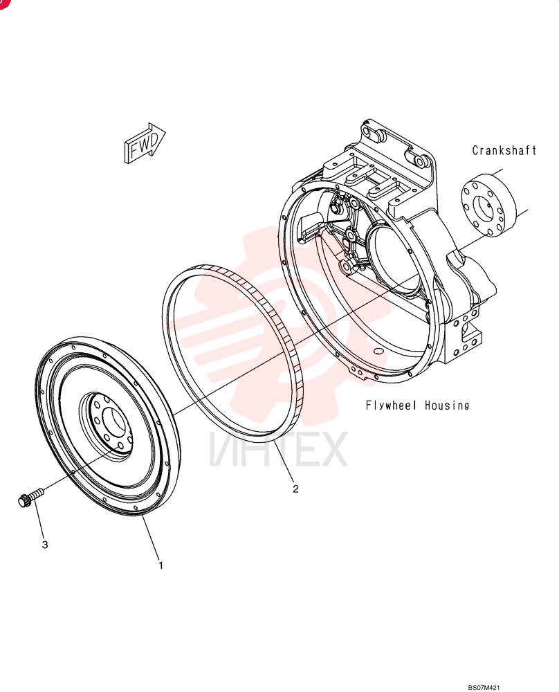 Flywheel Assembly, Incls. Ref. 1 & 2