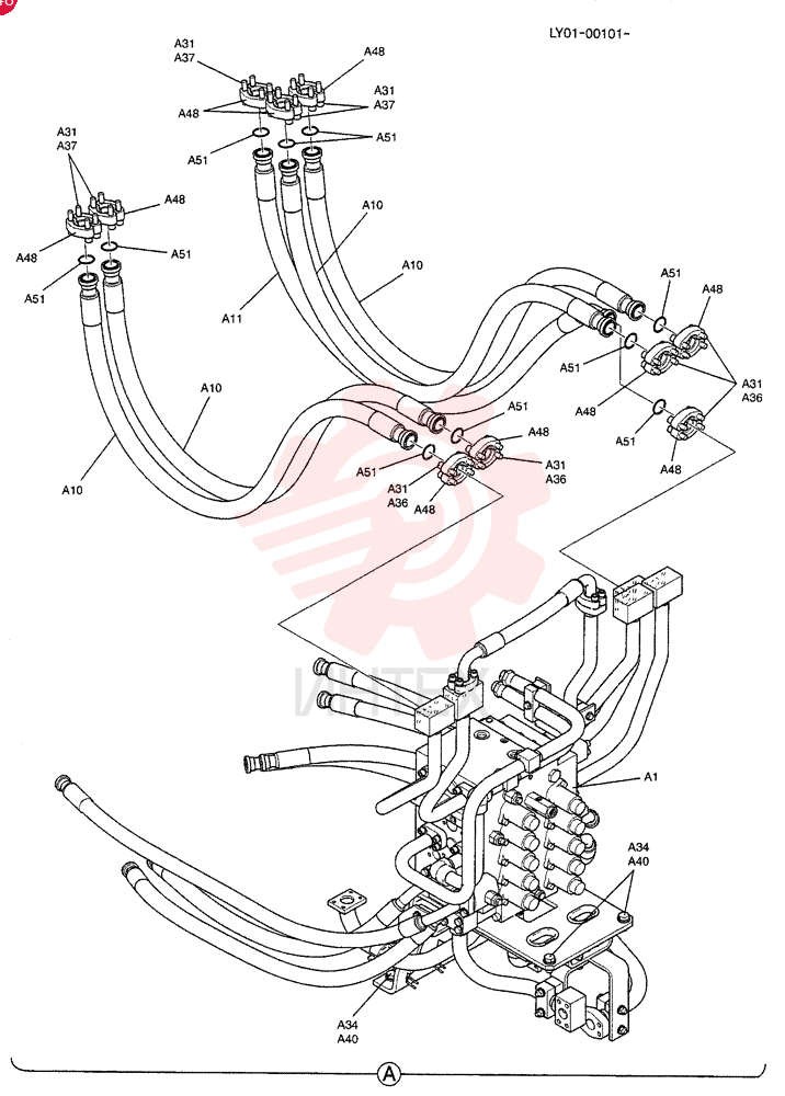 Hydraulic Lines, Upper, See Figure 02-22 LV03H00043F1 (3)
