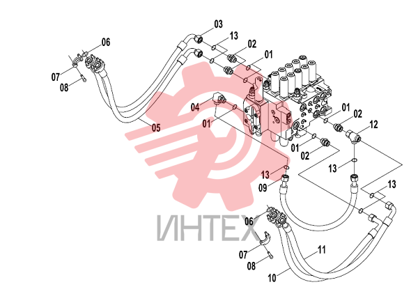 Система гидравлическая основная 15E1187(F)
