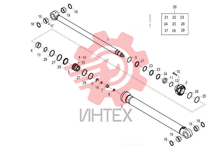 Цилиндр штока ковша 10C1673 002 00