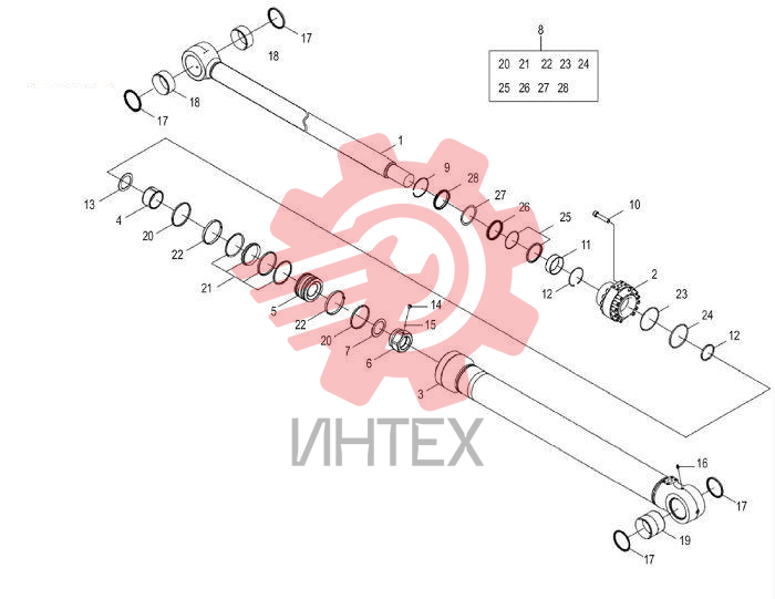 Цилиндр стрелы 10C1672 000 00
