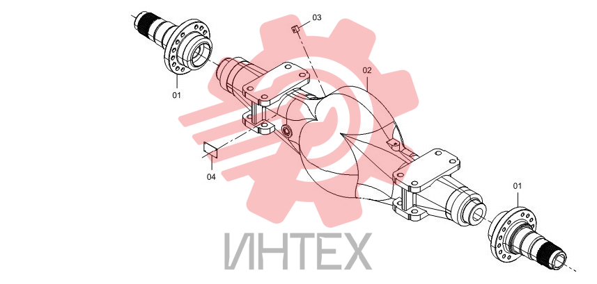 Вал опорный для торможения со стороны колеса 24D0002 002