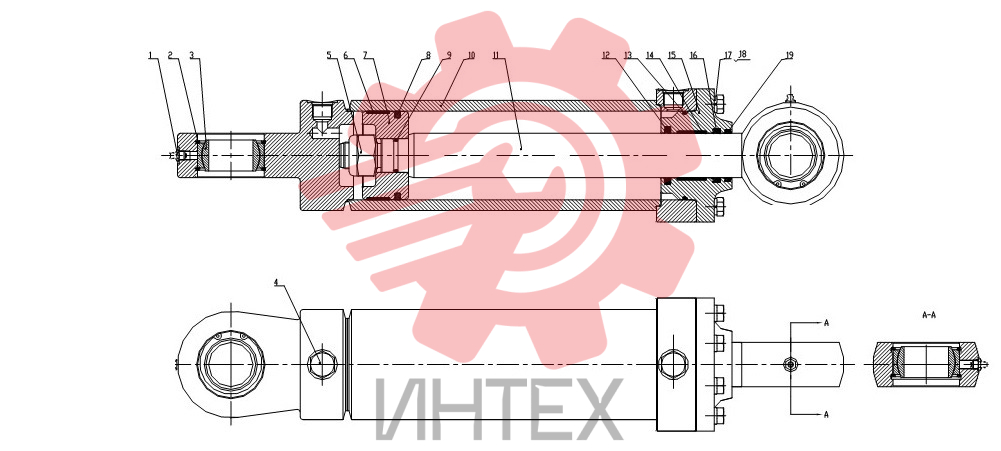 Цилиндр шарнирный рулевого управления 10C1066_003_00