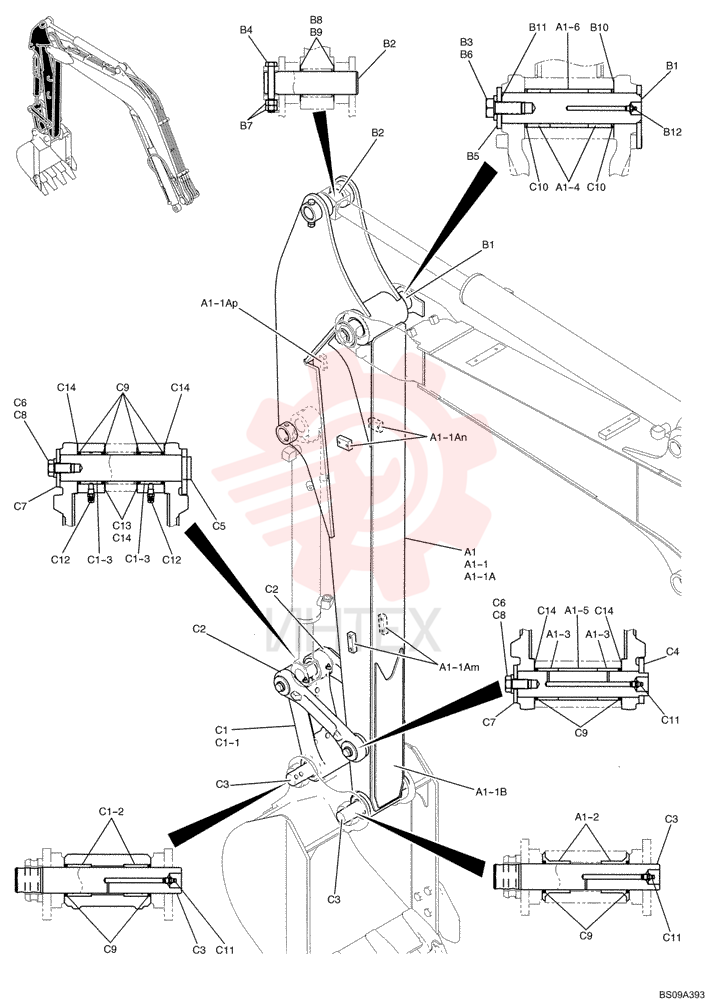 Схема (E50BSR) - COMPACT CRAWLER EXCAVATOR TIER 4 (NA) - ASN PJ06-08001- (N8TN82068-) (1/08-) PY12B00100P1