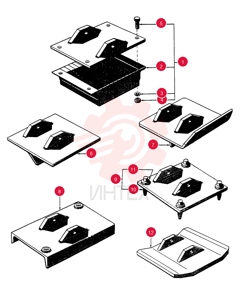 19-465, Kit, Street Pad, Includes: Ref. 2 thru 5