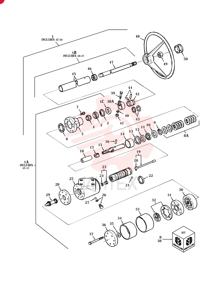 STEERING COLUMN F1NN3R552AA12L